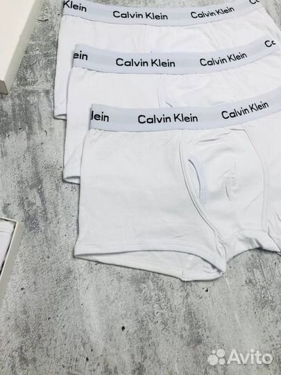 Белые трусы мужские calvin klein Lux хлопок