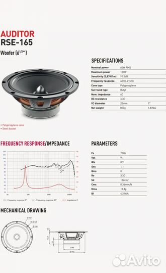 Автомобильная акустика focal Auditor RSE - 165