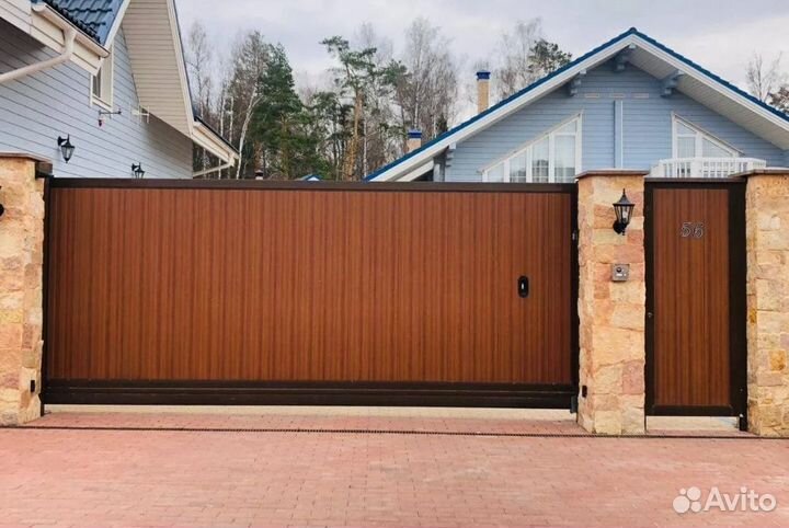 Откатные ворота металлические прочные
