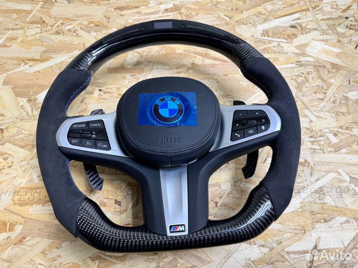 М руль Карбон Алькантара с тахометром Бмв G