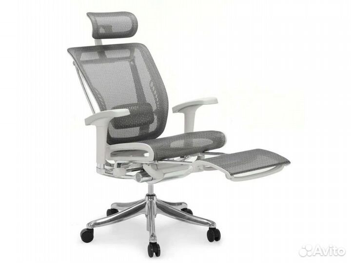 Офисное кресло с подножкой Expert Spring серое