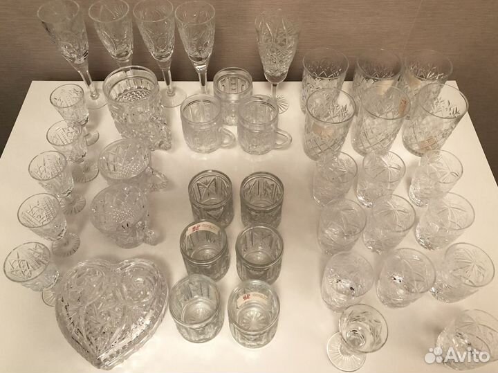 Хрусталь Фужеры Стопки Рюмки Кружки Шкатулка СССР