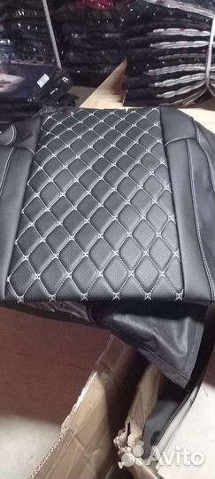 Чехлы Шевроле Лачетти экокожа белая строчка Франт