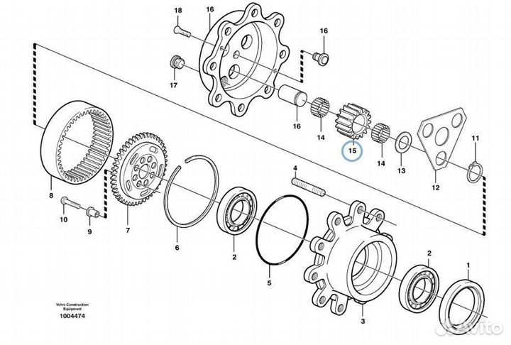 125455 Шестерня сателлит бортового редуктора