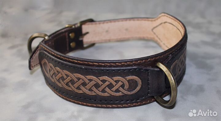 Ошейник из кожи ручной работы