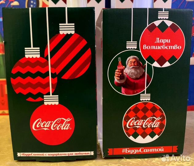 Набор 6 новогодних стаканов Кока-кола