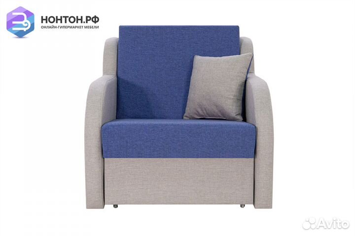 Кресло аккордеон Ремикс 1 синее / серое