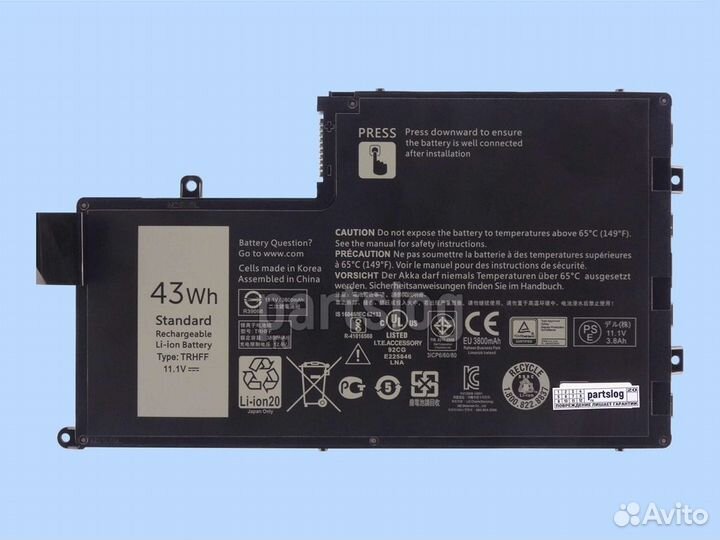Аккумулятор для Dell trhff 11.1V 3800mAh 43Wh