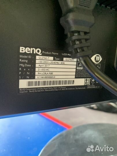 Монитор 27 дюймов benq Gl2760-t