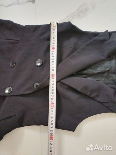 Пиджак чёрный женский удлиненный xs (24)