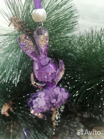 Елочные игрушки ручной работы из эпоксидной смолы