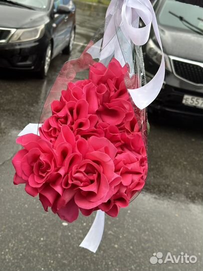 Французская роза в прозрачной сумочке Новинка