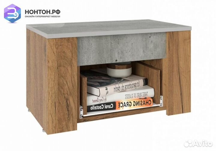 Тумба прикроватная Франк крафт / бетон
