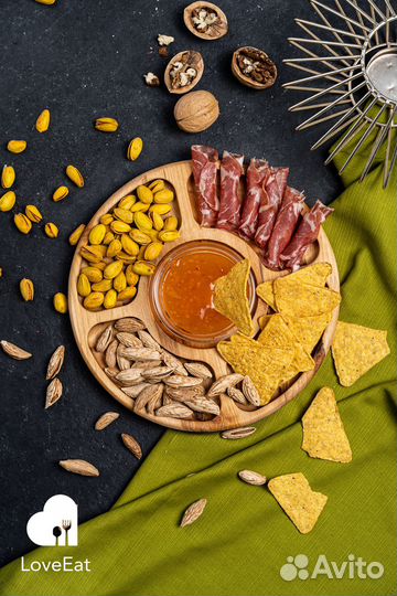 Менажницы деревянные круглые 5 секций