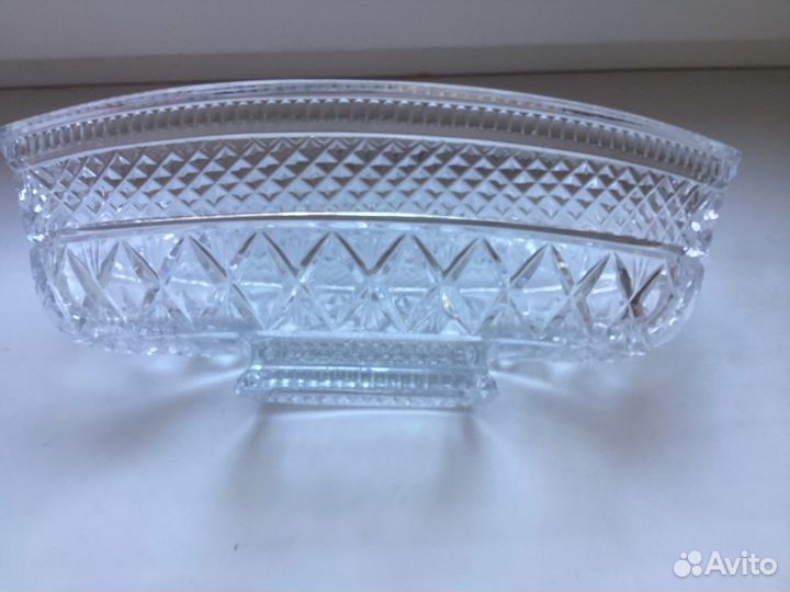 Ваза лодочка хрустальная