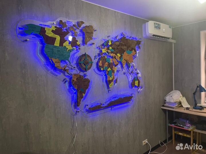 Карта мира на стену
