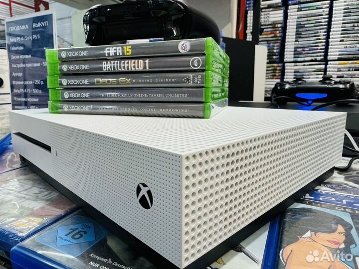 Xbox one s 1tb с играми гарантия