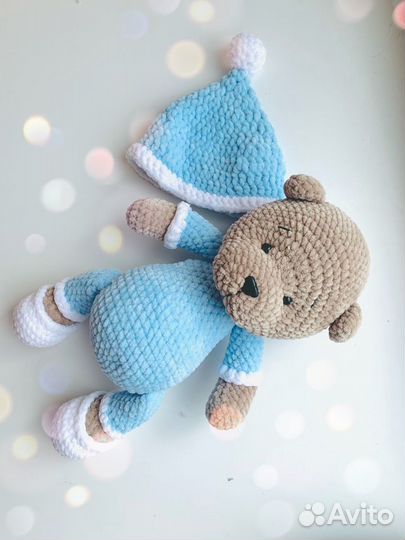 Мягкая игрушка Мишка в пижаме ручная работа