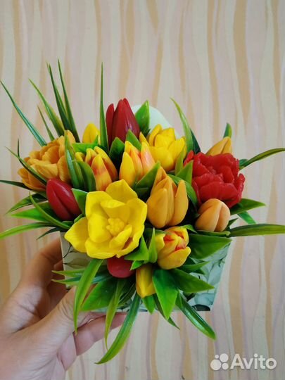 Букет из мыла с ароматом тюльпанов