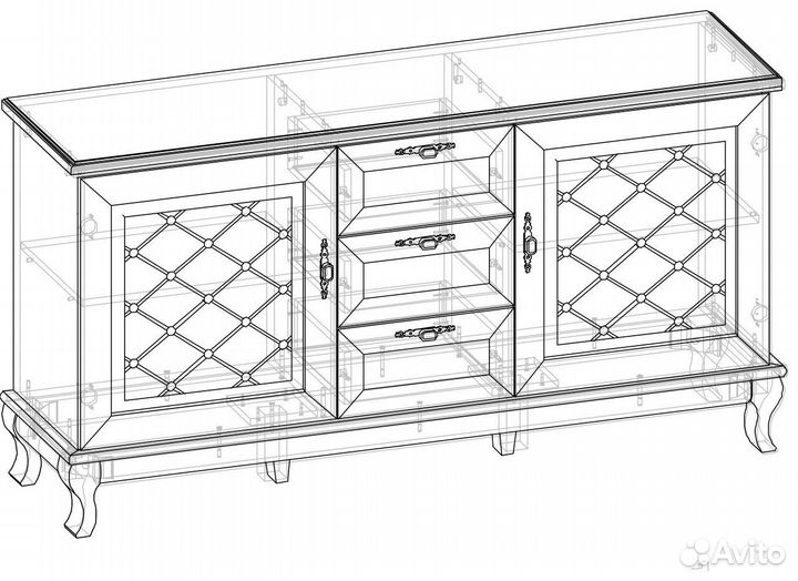 Гостиная Ванесса орех патина 3,6 м