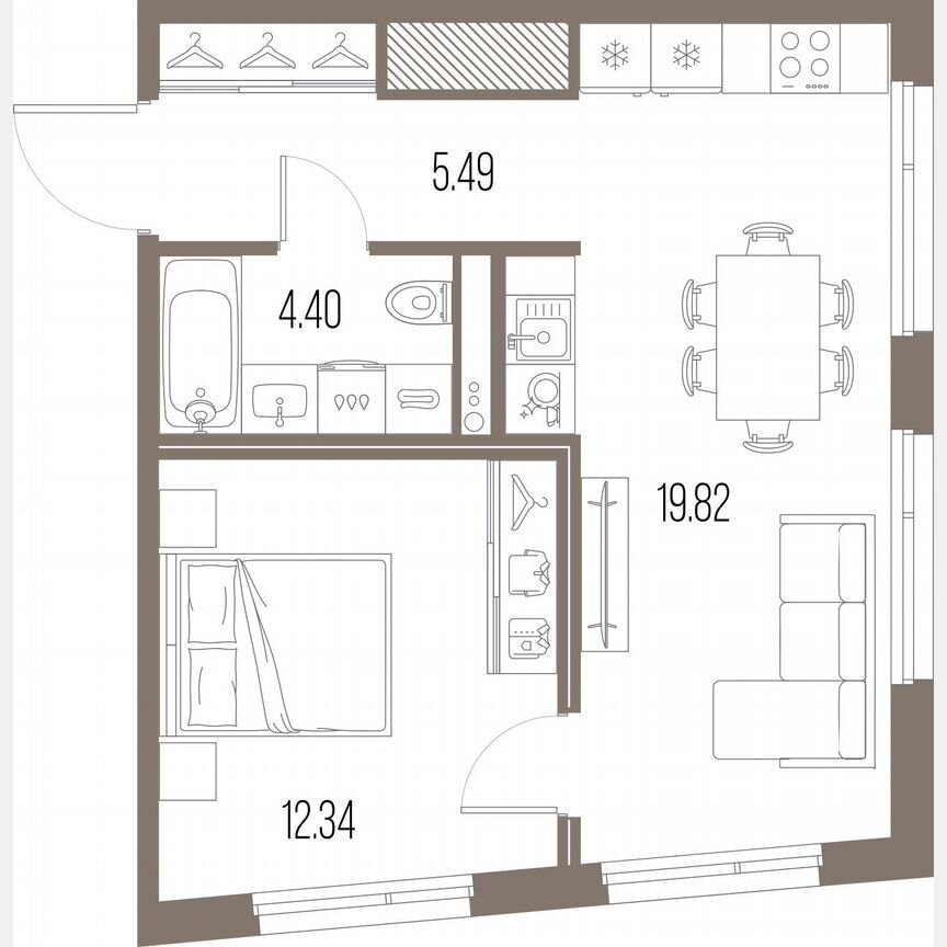 1-к. квартира, 42,1 м², 7/10 эт.