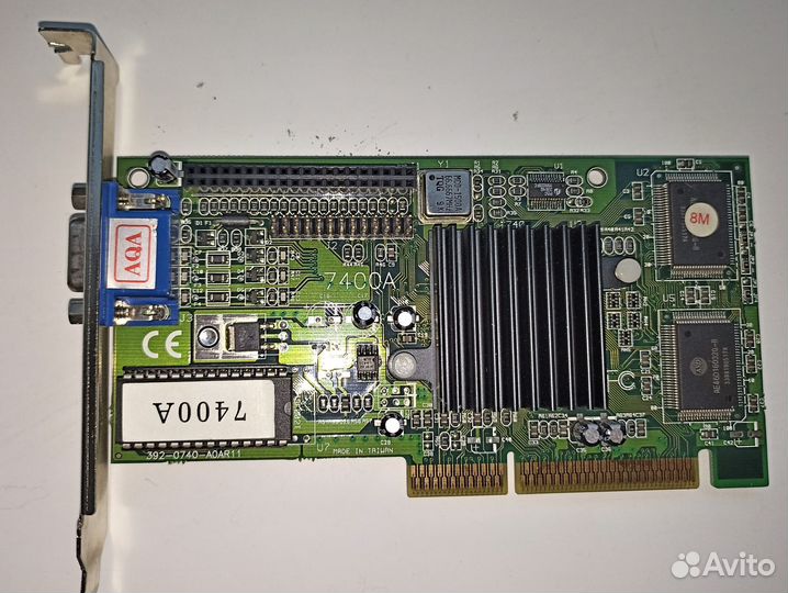 Видеокарта ATG7400A AGP, VGA, 8Mb, made in Taiwan
