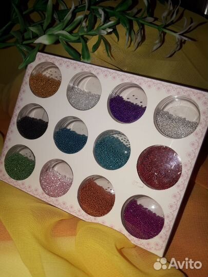 Набор Бульонок (для ногтей) Цветные, 12 шт. Новый