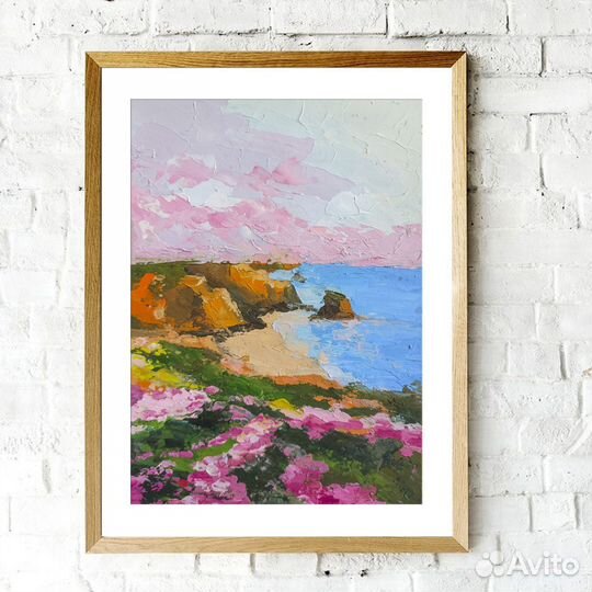 Картина маслом с морским пейзажем 