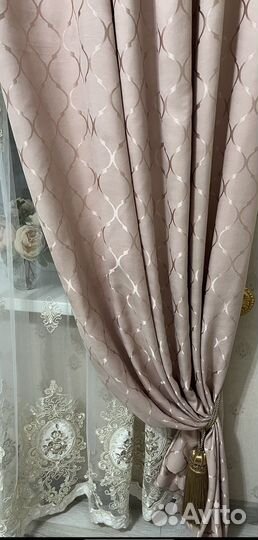 Ткань для штор Канвас пыльная роза новая