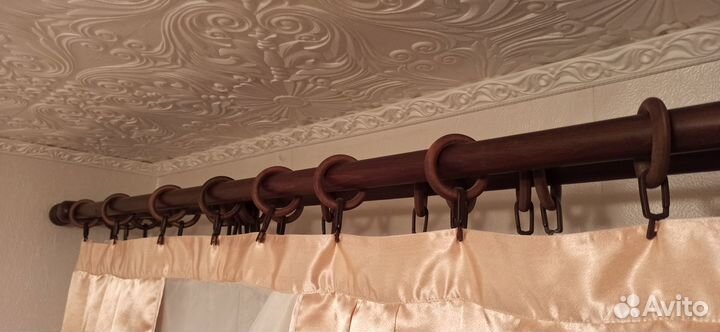 Карниз для штор двухрядный деревянный