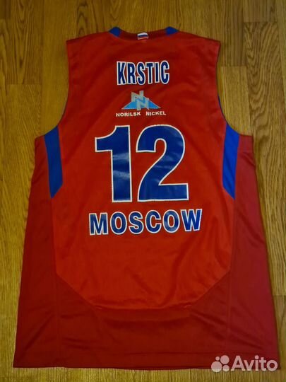 Баскетбольная игровая майка цска москва Крстич