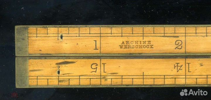 Линейка складная,19 в.Англия, Бирмингем, тиковое д