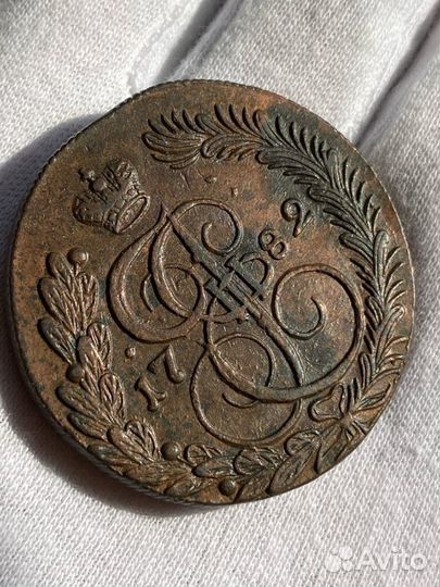 5 копеек 1782 года км UNC