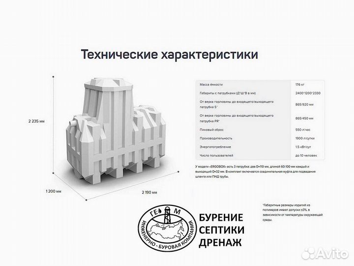 Септик Эргобокс до 10 человек