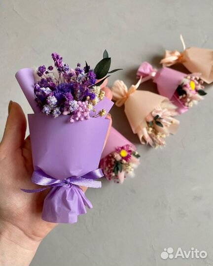 Минибукеты из сухоцветов боксы,Wildberries,ozon