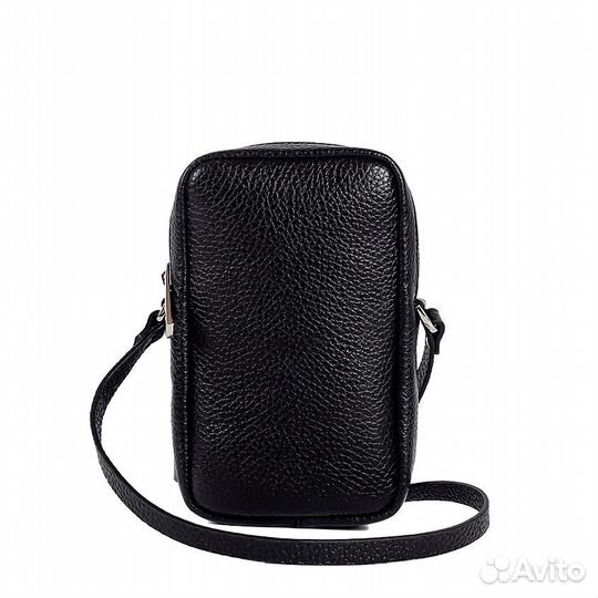 Новая чёрная сумка-футляр кожаная