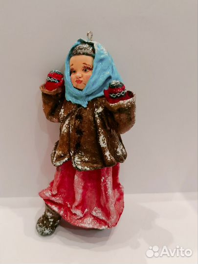 Ватные елочные игрушки, ручная работа