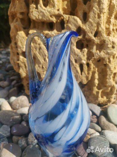 Кувшин цветное стекло СССР