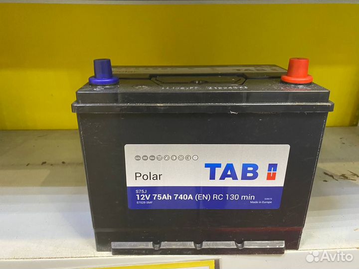 Аккумулятор Tab Asia 75 А/ч обратная полярность