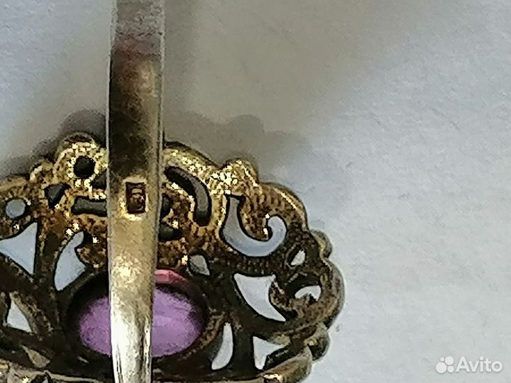 Серебряное кольцо с камнем 70х годов