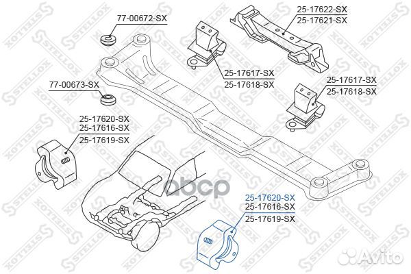 25-17620-SX подушка двигателя передняя Mitsubi