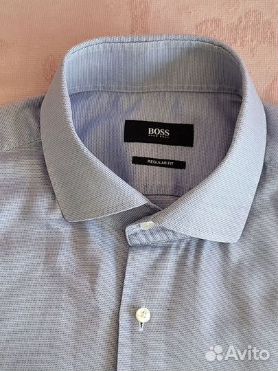 Hugo boss мужская рубашка 100 хлопок, 41 размер