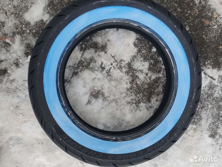 Мотошина 130 90 16 белая задняя