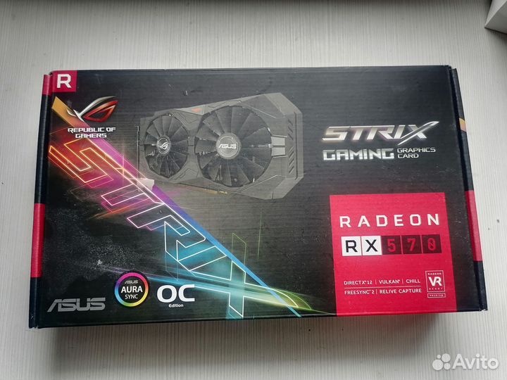 Видеокарта Asus Strix Radeon RX570 4gb