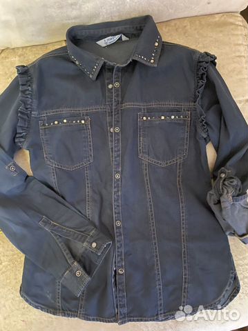 Джинсовая рубашка для девочки mayoral