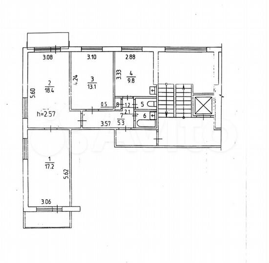 3-к. квартира, 67,6 м², 3/9 эт.