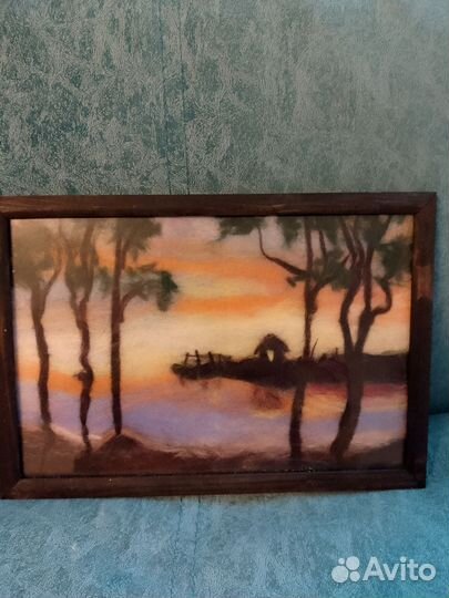 Картина из шерсти ручной работы