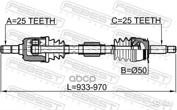 Привод в сборе hyundai elantra -00 прав. 1214CA
