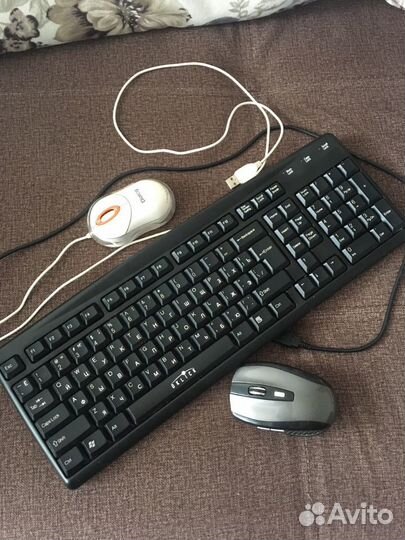 Беспроводная мышь,проводная и клавиатура