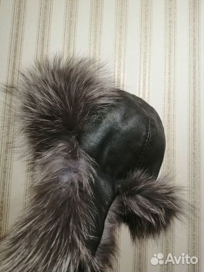 Шапка зимняя с чернобурой лисой